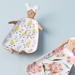 Anthropologie Cottage Arita Ladylike Pastel Floral Ceramic Jewelry Trinket Dish